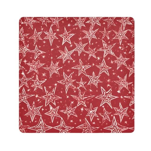 EtherSpher Kosmetiktasche mit roten und weißen Sternen, selbstklebend, Reise-Organizer, 55 x 55 cm, Verpackung für Toilettenartikel, Rote und weiße Sterne, 21.7x21.7in von EtherSpher