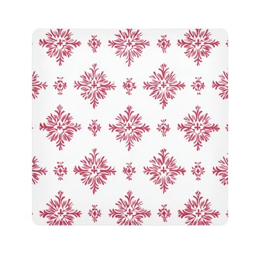 EtherSpher Kosmetiktasche mit roter Schneeflocke, chinesischer Stil, selbstklebend, Reise-Organizer, 55 x 55 cm, für Damen, Rote Schneeflocke im chinesischen Stil, 21.7x21.7in von EtherSpher
