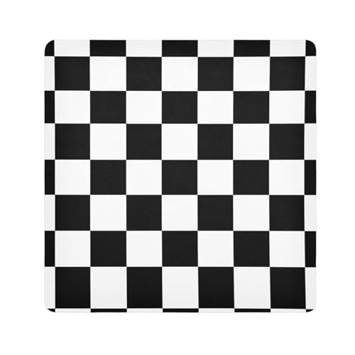 EtherSpher Kosmetiktasche mit schwarz-weißem Karomuster, Kamera-Objektivtuch, magischer Kosmetiktasche, Organizer, 55 x 55 cm, Verpackung für Toilettenartikel, Schwarz-weißes Karomuster, 21.7x21.7in von EtherSpher