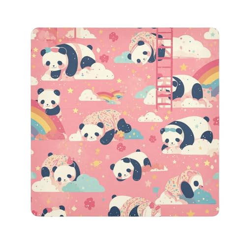 EtherSpher Kosmetiktasche mit süßem Pfirsich-Panda-Motiv, für Kamera-Objektiv, magischer Reisetasche, Organizer, 55 x 55 cm, für Damen, Niedlicher Pfirsich-Panda, 21.7x21.7in von EtherSpher