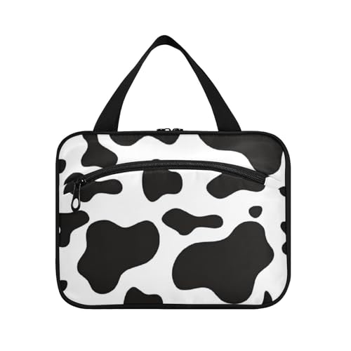 EtherSpher Kuh-Textur-Hängetasche für Reisen mit Haken, Designer-Essentials, Rasierset-Tasche für Männer und Frauen, muss auf Reisen sein, Bolsa Para Maquillaje L, Kuhstruktur, Large von EtherSpher