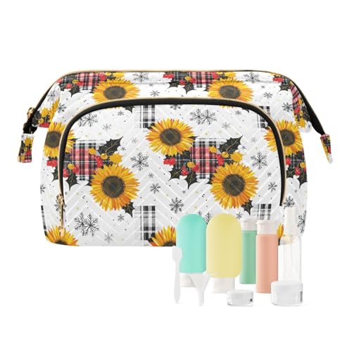 EtherSpher Kulturbeutel, Motiv: bunte Sonnenblumen, Büffel, kariert, Schneeflocken, leicht, Kosmetiktasche, Organizer, Kleingeldbörse für großes Fassungsvermögen, Bunte Sonnenblumen, Büffel, kariert, EtherSpher Kulturbeutel, Motiv: bunte Sonnenblumen, Büffel, kariert, Schneeflocken, leicht, Kosmetiktasche, Organizer, Kleingeldbörse für großes Fassungsvermögen, Bunte Sonnenblumen, Büffel, kariert, von EtherSpher