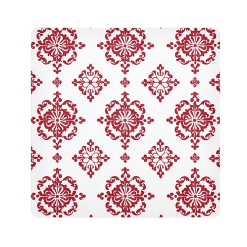 EtherSpher Kulturbeutel für Damen, Motiv: rote Schneeflocke, chinesische klassische Kosmetiktasche, Reisetasche, Organizer, 55 x 55 cm, Rote Schneeflocke, chinesisch, klassisch, 21.7x21.7in von EtherSpher