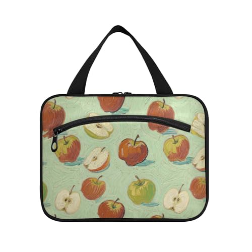 EtherSpher Kulturbeutel für Herren mit Haken, Motiv "Kunstmalerei", mit Haken, für Reisende, Kreuzfahrten, Bolso Para Maquillaje L, Obstgrün, Obstgrüne Kunstmalerei, Large von EtherSpher