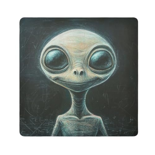 EtherSpher Kulturbeutel mit Cartoon-Motiv, niedlich, Aliens, selbstklebend, Reise-Make-up, Organizer, 55 x 55 cm, für Damen, Cartoon-niedliche grüne Aliens, 21.7x21.7in von EtherSpher