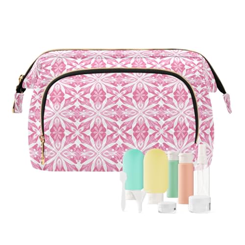 EtherSpher Kulturbeutel mit Reißverschluss, groß, Pfirsichblumen, Make-up-Tasche, für Kartenetuis, Geldorganizer, Charmantes Pfirsich-Blumenmuster, 1 size von EtherSpher