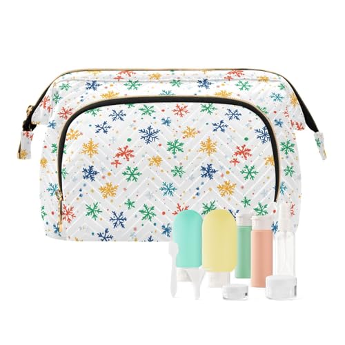 EtherSpher Kulturbeutel mit buntem Schneewittchen-Motiv, wasserdicht, Make-up-Tasche, Organizer, Kosmetiktasche für Geldbörse, Reise-Kosmetik, Buntes Schneewittchen-Weihnachten, 1 size von EtherSpher