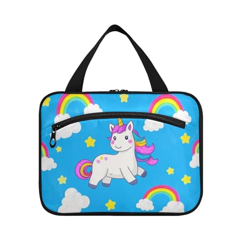 EtherSpher Kulturbeutel mit niedlichem Cartoon-Motiv und Einhörnern, zum Aufhängen, für Herren, multifunktional, Make-up-Tasche für Reisen, ein Muss für die Arbeit, Porta, Kosmetik, Mujer Para von EtherSpher