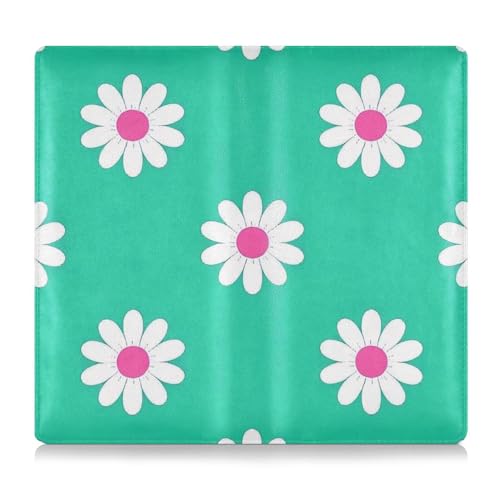 EtherSpher Lovely Daisy Floral Teal White Premium Leather Car Insurance and Registration Card Holder Essential Wallet Case for Cards, Essential Document, Driver License Vehicle Paperwork EtherSpher Lovely Daisy Floral Teal White Premium Leather Car Insurance and Registration Card Holder Essential Wallet Case for Cards, Essential Document, Driver License Vehicle Paperwork von EtherSpher
