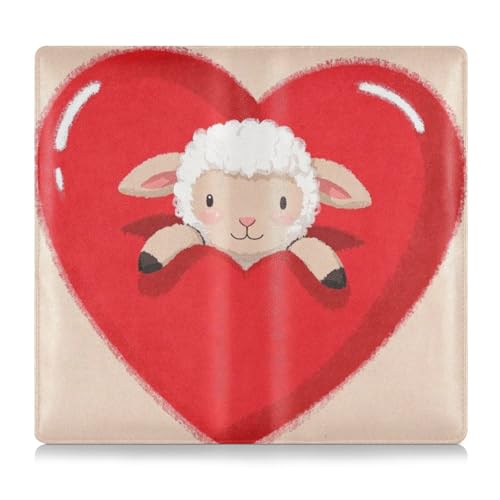 EtherSpher Lustiges Cartoon-Herz Tier Schaf PU-Leder Auto Registrierung Versicherung & Ausweishalter LKW Zubehör für Führerschein, Karten & wichtige Dokumente von EtherSpher