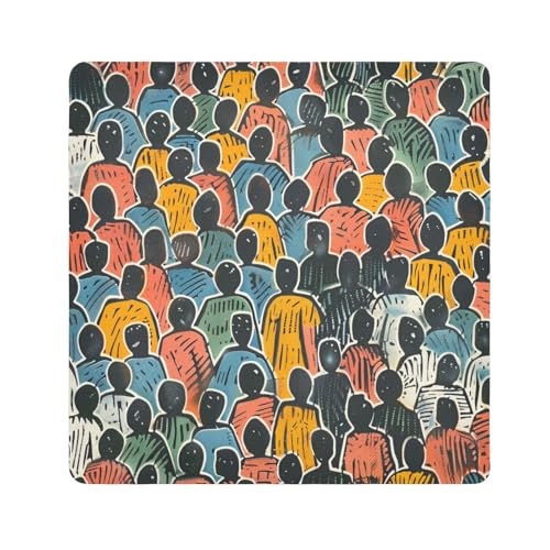 EtherSpher Make-up-Organizer für Damen, Motiv: bunte Menschen, Berge, Meer, Stoff, magischer Make-up-Organizer, 55 x 55 cm, Bunte Menschen, Berge, Menschen, Meer, 21.7x21.7in von EtherSpher