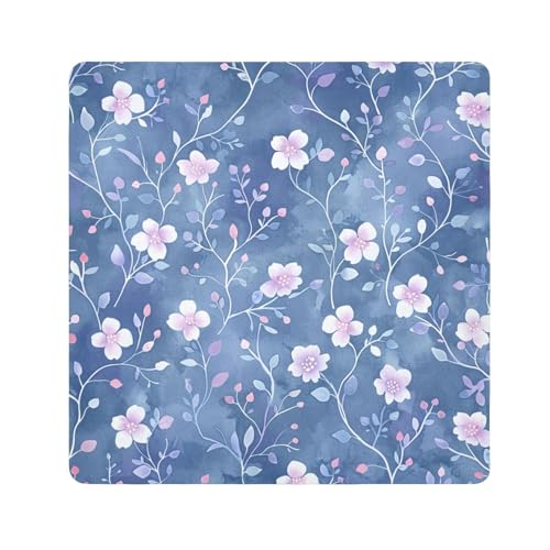 EtherSpher Make-up-Organizer mit Blumenmuster, selbstklebend, tragbar, 55 x 55 cm, Pfirsichblau, Pfirsichblaues Blumenmuster, 21.7x21.7in von EtherSpher