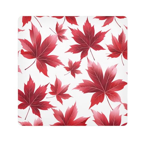 EtherSpher Make-up-Tasche für Damen, Motiv: rotes Ahornblatt, schützender Organizer, 55 x 55 cm, Rotes Ahornblatt, 21.7x21.7in von EtherSpher