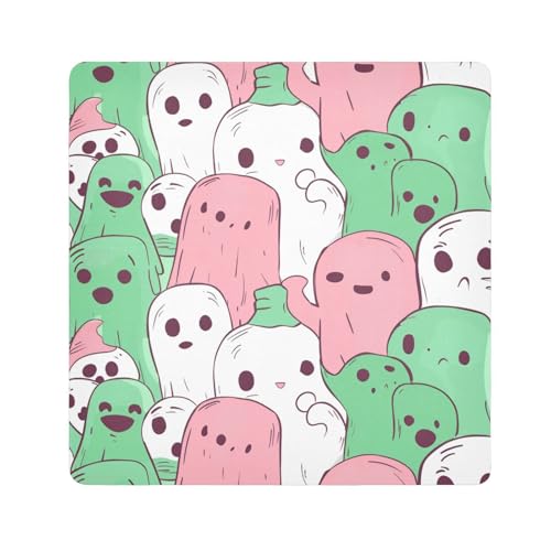 EtherSpher Make-up-Tasche für Damen, einzigartiges Muster, Grün und Pfirsichfarben, 55 x 55 cm, Einzigartiges Muster in Grün und Pfirsich, 21.7x21.7in von EtherSpher