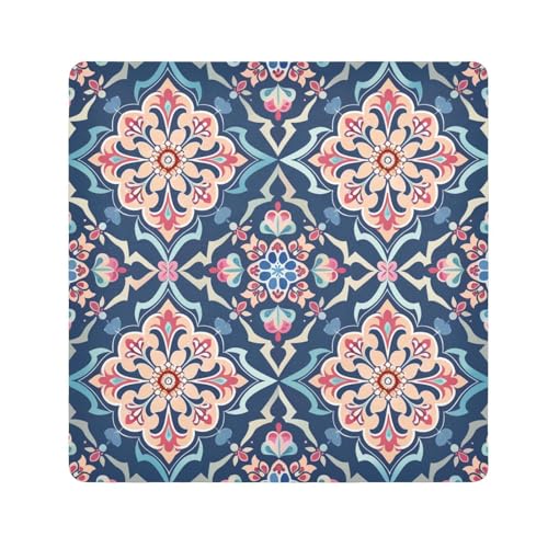 EtherSpher Make-up-Tasche im marokkanischen Stil, Blumenmuster, Kamera-Objektivtuch, schützende Make-up-Tasche, Organizer, 55 x 55 cm, Wickeltasche für Damen, Blumenmuster im marokkanischen Stil, von EtherSpher