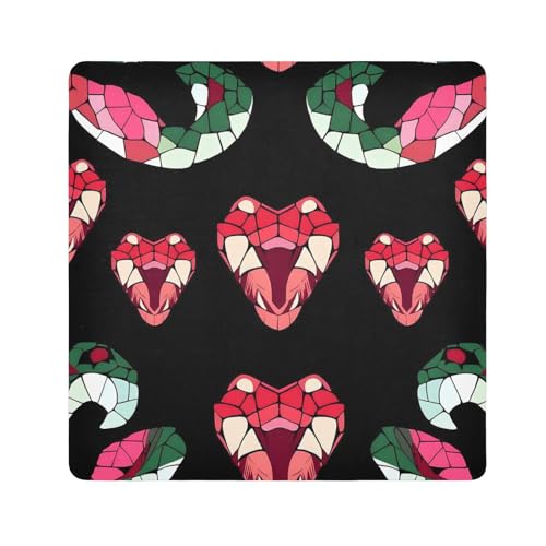 EtherSpher Make-up-Tasche mit Strasssteinen, Schlangenmotiv, tragbar, Reise-Kulturbeutel, Organizer, 55 x 55 cm, Schwarz, Diamanten, Schlange, Schwarz, 21.7x21.7in von EtherSpher