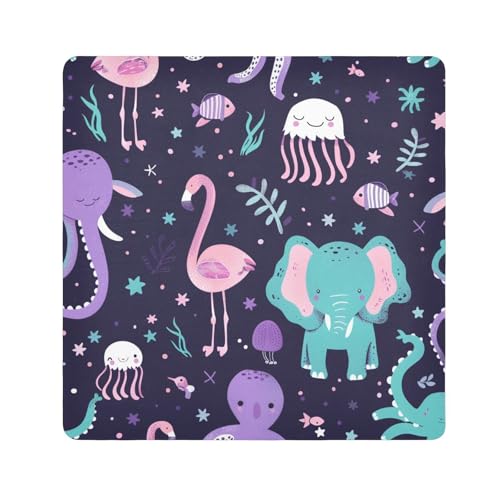 EtherSpher Make-up-Tasche mit Tiermotiven, selbstklebend, für Schmuck, 55 x 55 cm, für Damen, Tiere, 21.7x21.7in von EtherSpher