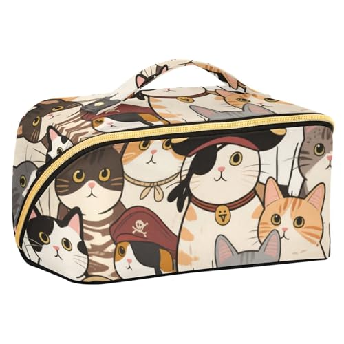 EtherSpher Make-up-Tasche mit Trennwänden, Reißverschluss, Kosmetiktasche für Geldbörse, Reise-Zubehör, Retro-Design von EtherSpher