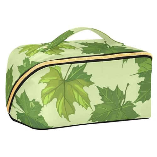 EtherSpher Make-up-Tasche mit Trennwänden, leichte Kosmetiktasche für Geldbörse, mit Fächern und Griff, Blättergrün von EtherSpher