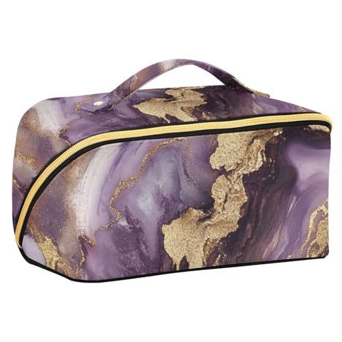 EtherSpher Make-up-Tasche mit Trennwänden, stilvolle Kosmetiktasche für Geldbörse, vertikal, freistehend, Lila und goldfarben EtherSpher Make-up-Tasche mit Trennwänden, stilvolle Kosmetiktasche für Geldbörse, vertikal, freistehend, Lila und goldfarben von EtherSpher