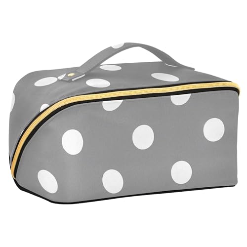 EtherSpher Make-up-Tasche mit Trennwänden, tragbare Kosmetiktasche für Damen, Reisegröße, Grau von EtherSpher