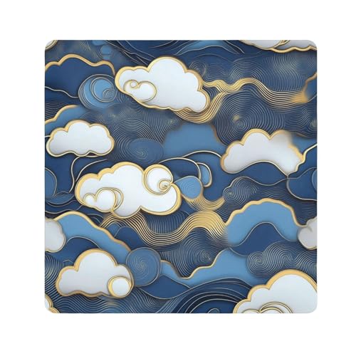 EtherSpher Make-up-Tasche mit Wolkenblau und Gold, selbstklebend, Schmuck-Organizer, 55 x 55 cm, für Damen, Wolkenblau und Gold, 21.7x21.7in von EtherSpher