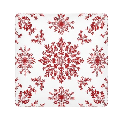 EtherSpher Make-up-Tasche mit rotem Schneeflocken-Muster, traditionelles chinesisches Muster, schützende Make-up-Tasche, 55 x 55 cm, für Damen, Traditionelles chinesisches Muster mit roter von EtherSpher