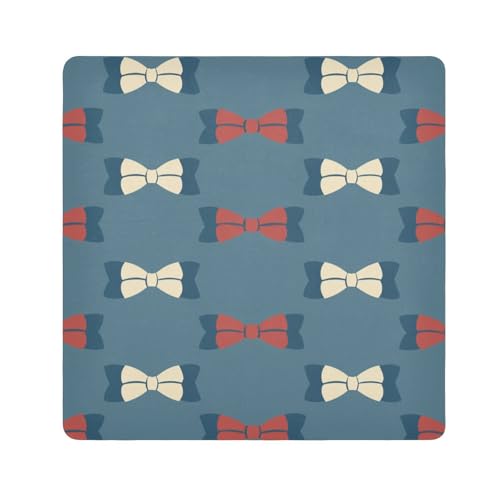 EtherSpher Make-up-Tasche mit roter und weißer Schleife, selbstklebend, Reise-Organizer, 55 x 55 cm, Wickeltasche für Damen, Rote und weiße Schleife, 21.7x21.7in von EtherSpher