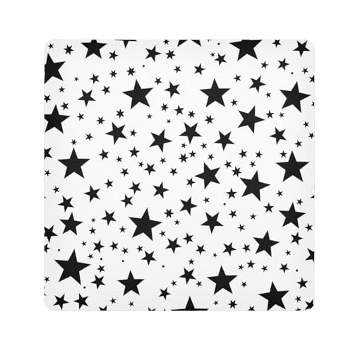 EtherSpher Make-up-Tasche mit schwarzen und weißen Sternen, Kameralinse, Schutztasche, Reise-Organizer, 55 x 55 cm, Verpackung für Organisation, Schwarz und weiße Sterne, 21.7x21.7in von EtherSpher