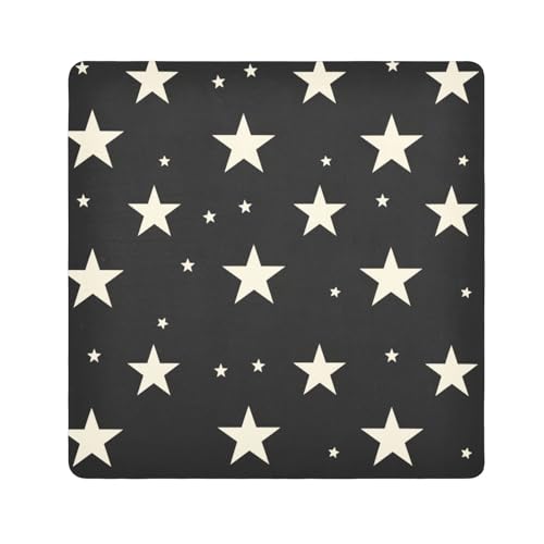 EtherSpher Make-up-Tasche mit schwarzen und weißen Sternen, für Kamera-Objektiv, tragbar, Make-up-Organizer, 55 x 55 cm, Verpackung für Toilettenartikel, Schwarz und weiße Sterne, 21.7x21.7in von EtherSpher