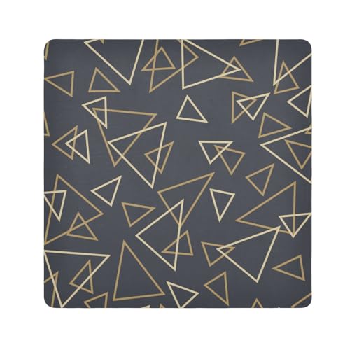 EtherSpher Make-up-Tasche mit unregelmäßigem Dreieck, für Kameralinsen, Schutztasche, Organizer, 55 x 55 cm, Schwarz / Gold, Unregelmäßiges Dreieck in Schwarzgold, 21.7x21.7in von EtherSpher