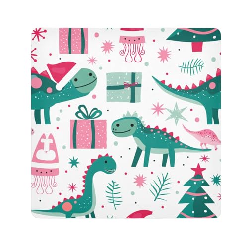 EtherSpher Make-up-Tasche mit weihnachtlichem Dinosaurier-Motiv, für Kamera-Objektiv, magischer Make-up-Tasche, Organizer, 55 x 55 cm, Grün, Weihnachtsgeschenk, Motiv: grüner Dinosaurier, 21.7x21.7in von EtherSpher