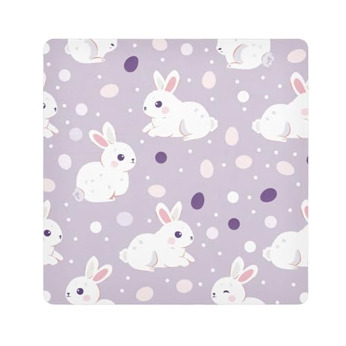 EtherSpher Make-uphalter mit niedlichem weißem Kaninchen-Motiv, für Kamera-Objektiv, selbstklebend, 55 x 55 cm, für Damen, Niedliches weißes Kaninchen, 21.7x21.7in von EtherSpher