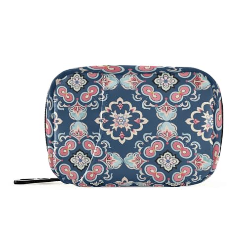 EtherSpher Medizin-Aufbewahrungstasche im marokkanischen Stil mit Blumenmuster und abnehmbaren Fächern, wiederverwendbar, kleiner Pillen-Organizer für die Geldbörse von EtherSpher