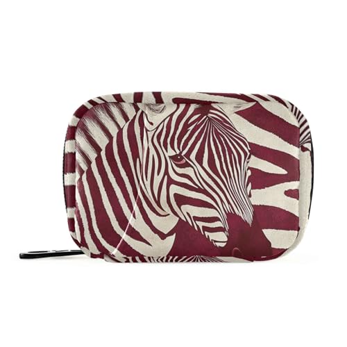 EtherSpher Medizintasche für Reisen, mit abnehmbaren Fächern, praktische Pillendose, Organizer für Geldbörse, Burgunderrot von EtherSpher