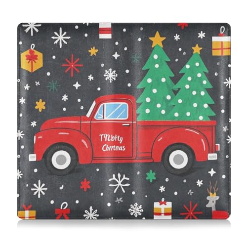 EtherSpher Merry Christmas Palm Tree Premium Leder Auto Registrierung und Versicherungshalter Essential Car Wallet Case für Führerschein, Karten & wichtige Dokumente von EtherSpher