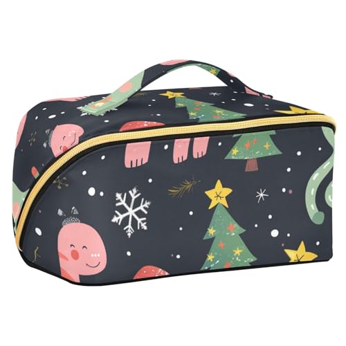 EtherSpher Merry Christmas Pfirsich-Dinosaurier-Geschenk, Reisetasche, mit Trennwänden, tragbar, für Damen, vertikal, freistehend von EtherSpher