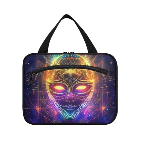 EtherSpher Mysterious Tarot-Kulturbeutel für Herren, astrologisches Skelett, hängende Kulturtasche mit Haken, Designer-Chic-Bürstentasche für Damen, Hotel-Set de para mujer L, Mysteriöses von EtherSpher