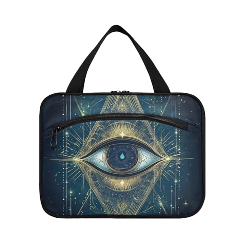 EtherSpher Mystic Tarot astrologische Augen Make-up-Tasche zum Aufhängen mit Fächern mit Haken, erweiterbare Designer-Make-up-Tasche, Organizer für Kreuzfahrt, Reisen, Arbeit, Bolso para maquillaje de von EtherSpher