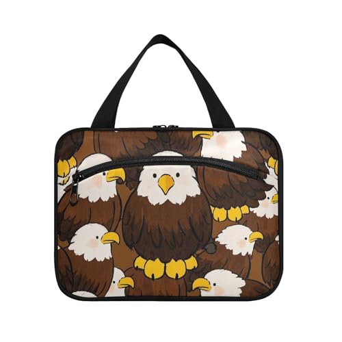 EtherSpher Niedliche Cartoon-Eulen-Vogel-Hängetaschen für Frauen mit Haken, faltbare Designer-Taschen für Toilettenartikel für Erwachsene, Urlaub, Maleta Para Maquillaje L, Niedlicher von EtherSpher