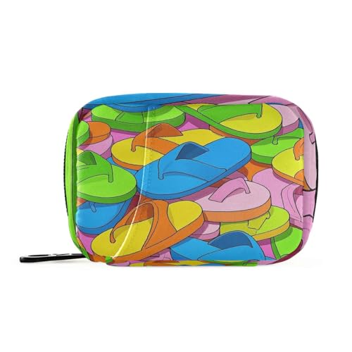 EtherSpher Niedliche Cartoon-Schuhe für den Sommer, bunte Medikamententasche für Geldbörse mit abnehmbaren Fächern, wiederverwendbare Pillendose für Reisen von EtherSpher