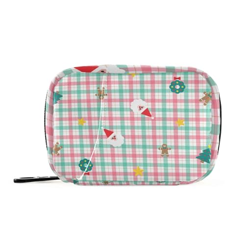 EtherSpher Niedliche Weihnachts-Medikamententasche für Frauen mit abnehmbaren Fächern, praktischer Organizer für Reisen und Geldbörse von EtherSpher