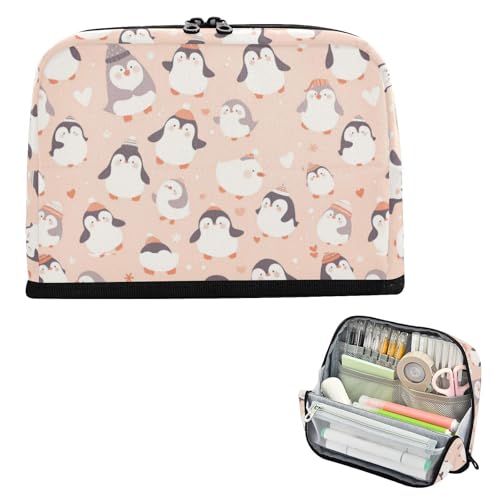 EtherSpher Niedliche rosa Pinguin-Federmäppchen, großes Fassungsvermögen, Make-up-Tasche, stabiler Aufbewahrungs-Organizer für Schüler, High School, Bolsa de Maquillaje para mujer EtherSpher Niedliche rosa Pinguin-Federmäppchen, großes Fassungsvermögen, Make-up-Tasche, stabiler Aufbewahrungs-Organizer für Schüler, High School, Bolsa de Maquillaje para mujer von EtherSpher