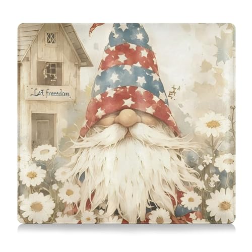 EtherSpher Niedlicher 4. Juli Unabhängigkeitstag Zwerg Leder Registrierungs- und Versicherungskartenhalter Essential Wallet Case für wichtige Dokumente, Führerschein, Karten von EtherSpher