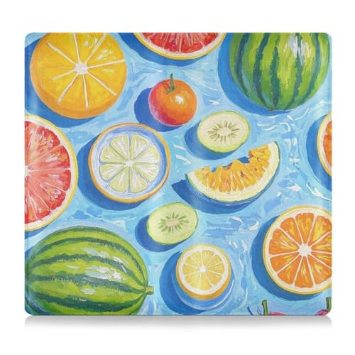 EtherSpher Ölgemälde mit bunten Sommerfrüchten, PU-Leder, Auto-Versicherung und Registrierungskartenhalter, unverzichtbare Auto-Brieftaschen-Hülle für Dokumente, Karten, Führerschein von EtherSpher