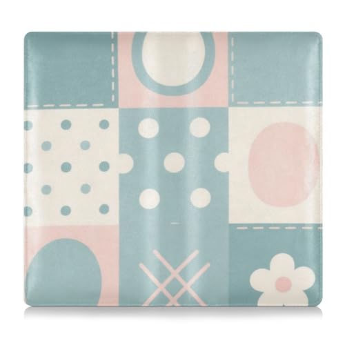 EtherSpher Patchwork-Muster Blumen Pastell Pfirsich PU-Leder Toursuit Auto Zulassung und Versicherung Kartenhalter Handschuhfach Organizer für Karten, wichtige Dokumente Führerschein von EtherSpher