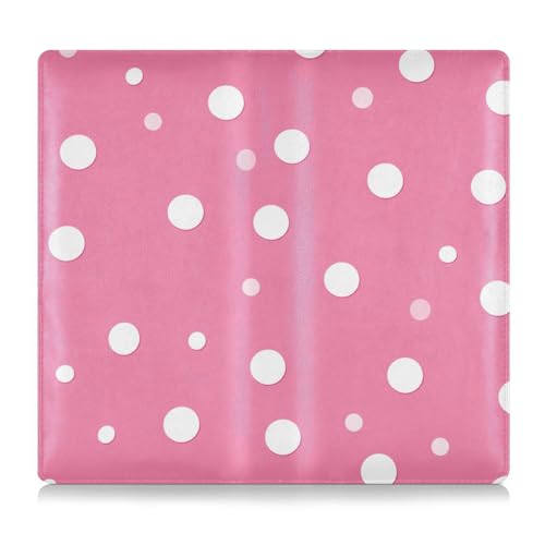 EtherSpher Pfirsichfarbener Hintergrund mit weißen Punkten darauf, Premium-Leder, Auto-Registrierung, Versicherung & Ausweishalter, Dokumententasche für Ausweis, Führerschein, von EtherSpher