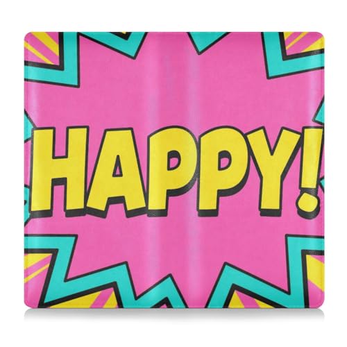 EtherSpher Pink Explosion Happy Leather Toursuit Car Registration and Insurance Card Holder Essential Car Wallet Case for Driver License, Cards & Essential Documents von EtherSpher