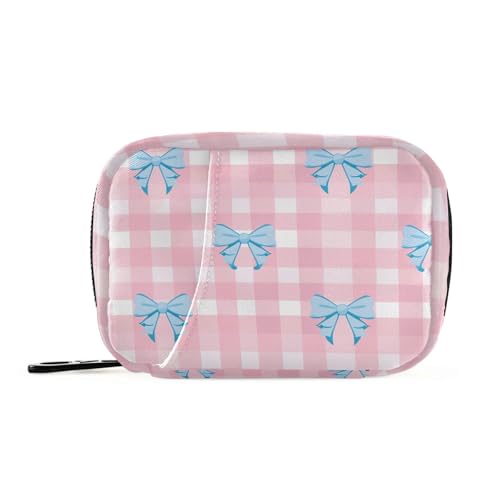 EtherSpher Pinke karierte Reisetasche mit abnehmbaren Fächern, aufsteckbarer Pillen-Organizer, groß für die Geldbörse EtherSpher Pinke karierte Reisetasche mit abnehmbaren Fächern, aufsteckbarer Pillen-Organizer, groß für die Geldbörse von EtherSpher