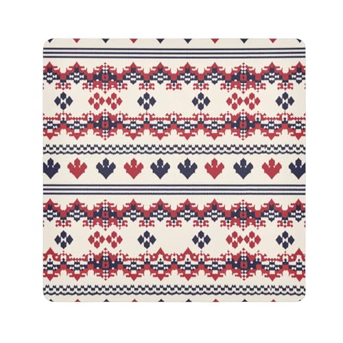 EtherSpher Pullover-Strickmuster, Weihnachtsstil, Make-up-Tasche, Stoff, magisch, selbstklebend, Make-up-Tasche, Organizer, Wickeltasche für Toilettenartikel, 55 x 55 cm, Strickmuster für Pullover, von EtherSpher